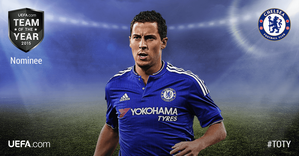 ChampionsLeague's tweet photo. Retweet to vote @ChelseaFC’s Eden Hazard into the https://t.co/sQezPQoaea #TOTY 2015 https://t.co/Ha0NuhEiEd