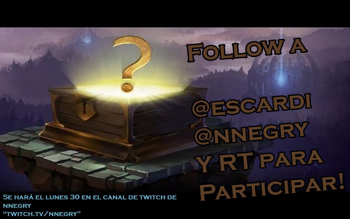 nnegry's tweet photo. RT y follow a @nnegry y @escardi para participar. Sorteo de una skin misteriosa. El lunes en https://t.co/H5XfFM453P https://t.co/ckRdaPKFvY