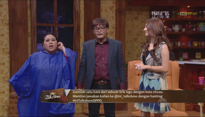 mdtvindonesia's tweet photo. Kuis @Ini_Talkshow malam ini: Ganti satu kata dari sebuah lirik lagu dgn kata CINCAU.

#IniTalkshowOPPO https://t.co/e0eDda6czH