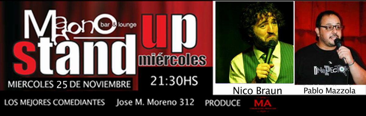 #MAStandup en Espacio MAGNO 
HOY ULTIMO SHOW DEL AÑO. NO TE LO PIERDAS <a href="/pablo_mazzola/">PABLO MAZZOLA</a> <a href="/nicombraun/">Nico Braun</a> @AssadourianMari