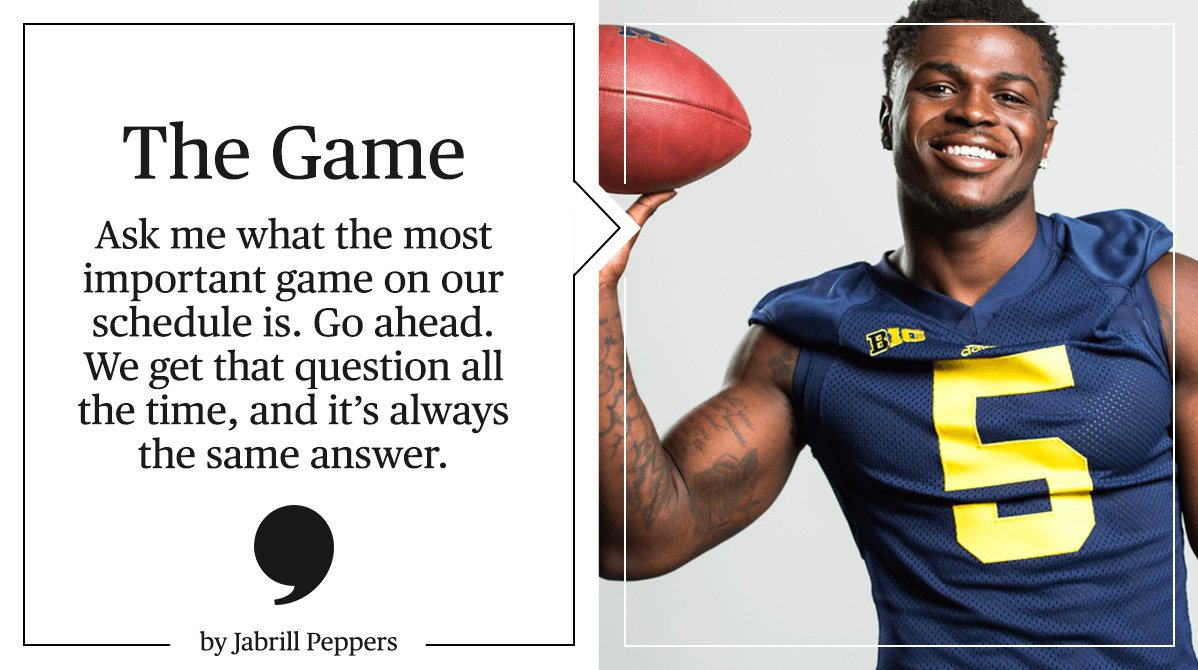 PlayersTribune's tweet image. .@umichfootball safety @JabrillPeppers on 20 years spent getting ready for "The Game." playerstribu.ne/thegame