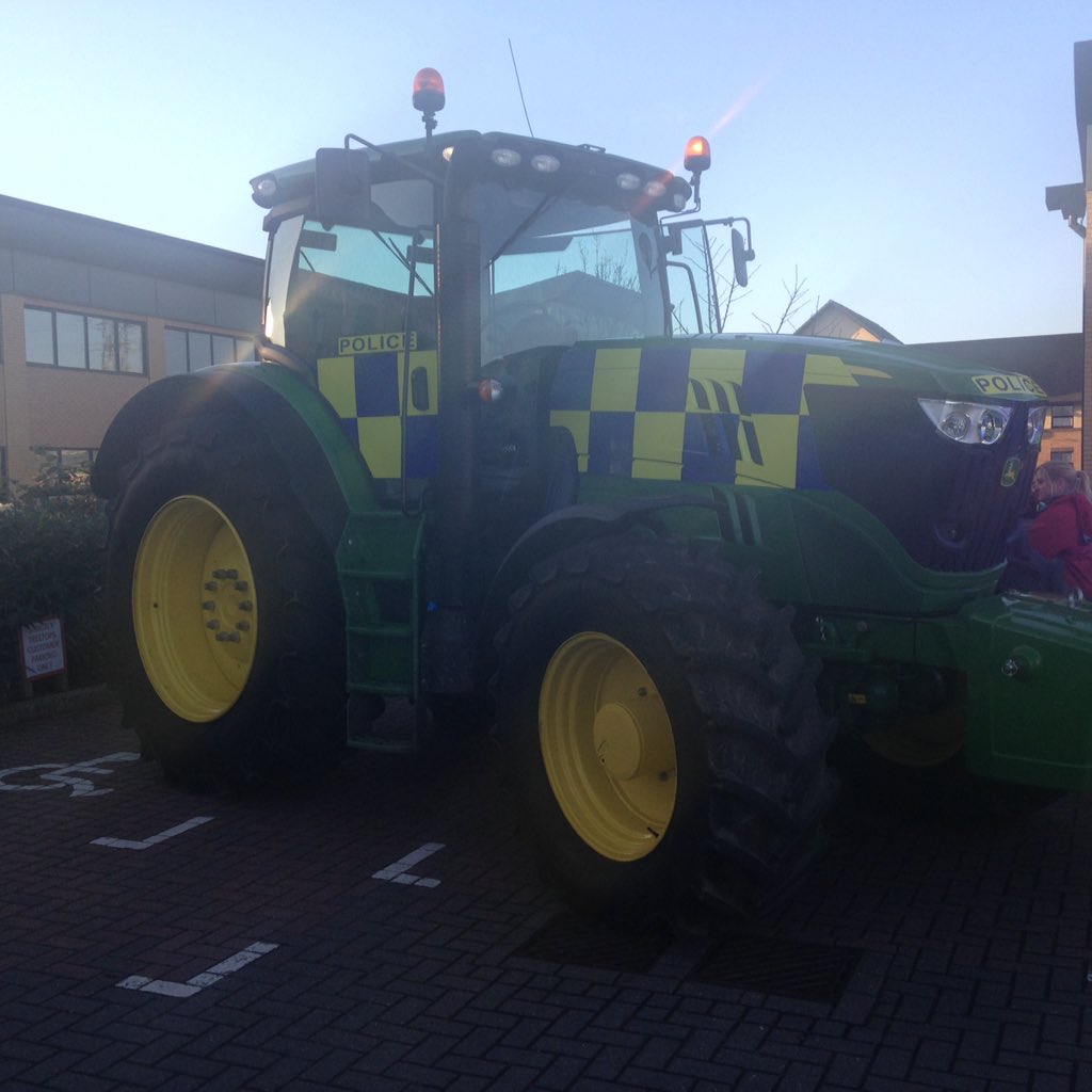 KerryDevine's tweet photo. #policetractor @SouthCambsCops hear what the kids at the nursery made of the tractor on @BBCCambs tomorrow morning https://t.co/WHHnvGlIac