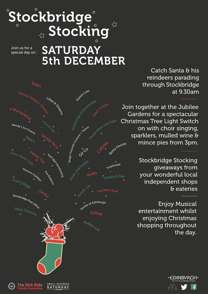 StockbridgeSTA's tweet photo. @DestinationEdin @stockbridgetwit #coincides with the #StockbridgeStocking #event #ShopLocal https://t.co/ghe9soBB6R