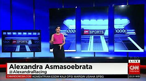 Saksikan perkembangan terbaru dunia olahraga bersama <a href="/AlexandraRacing/">Alexandra Asmasoebrata</a> di m.cnnindonesia.com/streamingtv