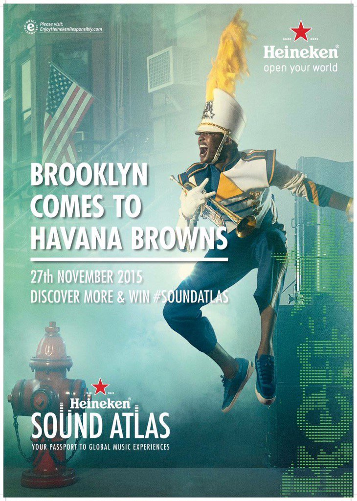 Havana_Browns's tweet photo. Brooklyn is coming to @Havana_Browns this Friday night with @Heineken #SoundAtlas do not miss it!! https://t.co/leWAhiyGZp