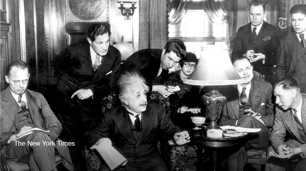 nytimes's tweet photo. 100 years ago, Albert Einstein set down the equation that rules the universe. On Instagram: https://t.co/Jo1wVCKdnG https://t.co/Ld7WbQ1zU2