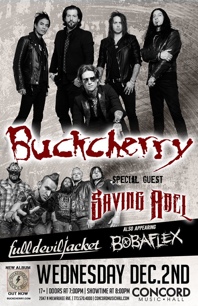 fulldeviljacket's tweet image. Chicago ILL - See you Dec. 2nd  at: @ConcordHall w/ @Buckcherry @SavingAbel @bobaflex - Tix: bit.ly/1HnP2NS