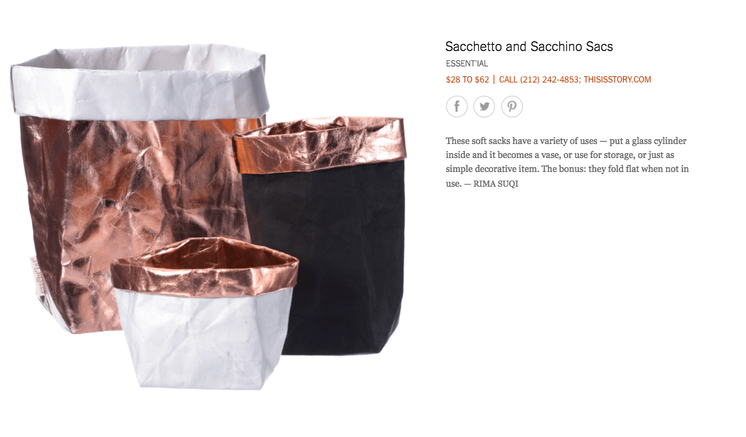 ThisIsStory's tweet photo. Inside @nytimes gift guide, favorites like #pitchnight find @novel_studios + exclusive paper it bags from #essential https://t.co/PNYt8K6rxR