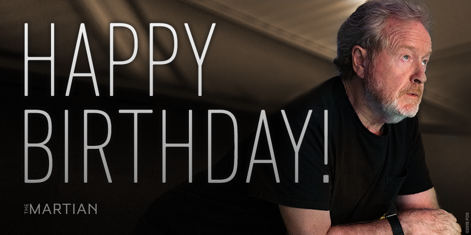 MartianMovie's tweet photo. Happy birthday to our commander, Ridley Scott. https://t.co/HSfvRumG6B