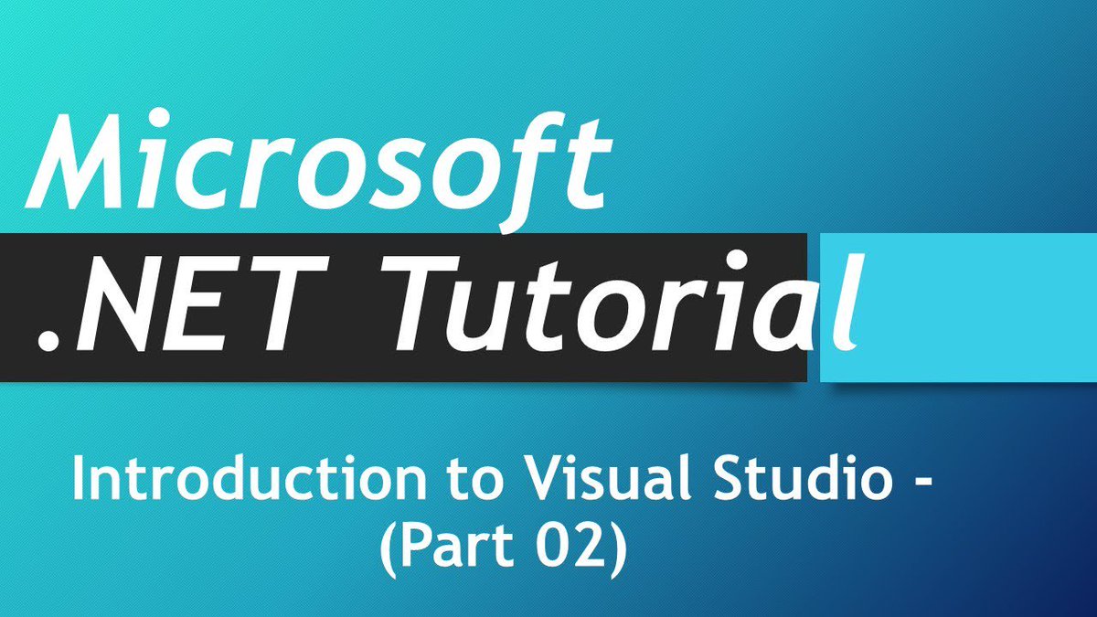 codek_tv's tweet image. Microsoft .NET Tutorial – Intro Visual Studio (Part 02)
codek.tv/4475

#net #nettutorial #aspnet