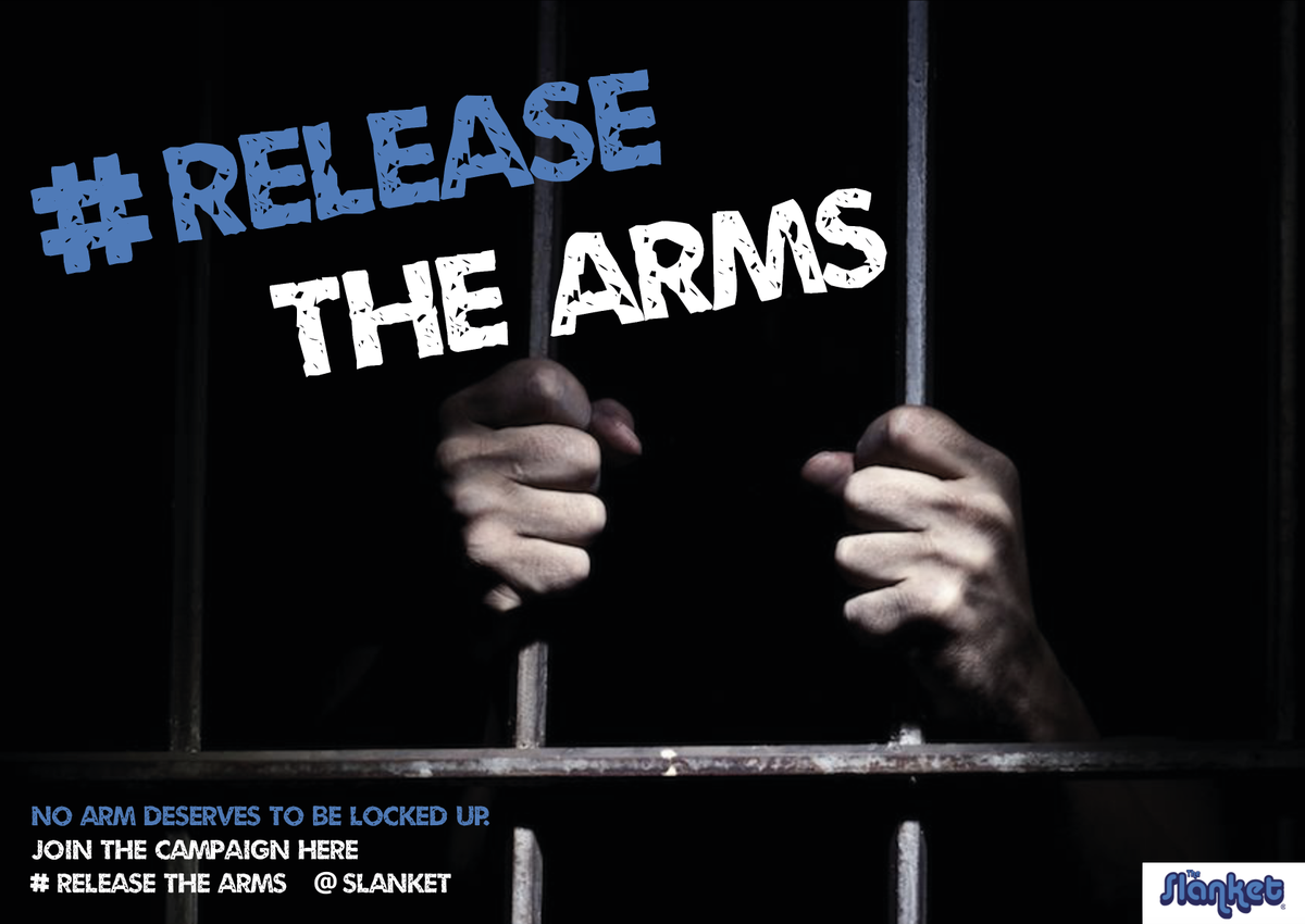 eveentwisle123's tweet photo. Let's campaign to 'Release The Arms'. Advertise #SLANKETS @OneMinuteBriefs #advertising #creativity https://t.co/6OYwhDK4i1