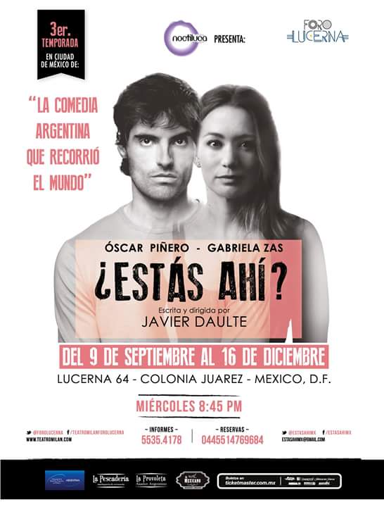 EscenarioDF's tweet photo. Hoy Tenemos 2x1 para @EstasAhiMX función de Hoy 8:45pm en @ForoLucerna Indica nombre del Director y Gana https://t.co/zP2BKTjdEC