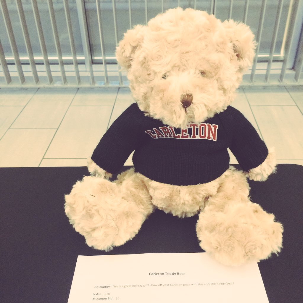 SLRavens's tweet image. Come bid on this adorable Carleton Bear and many other items in atrium! #CarletonASB