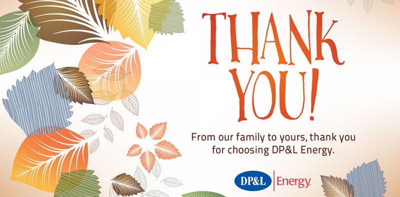 DPL_Energy's tweet photo. #ThankYou for choosing your hometown retail electric provider. #HappyThanksgiving https://t.co/0GOXKK94Up