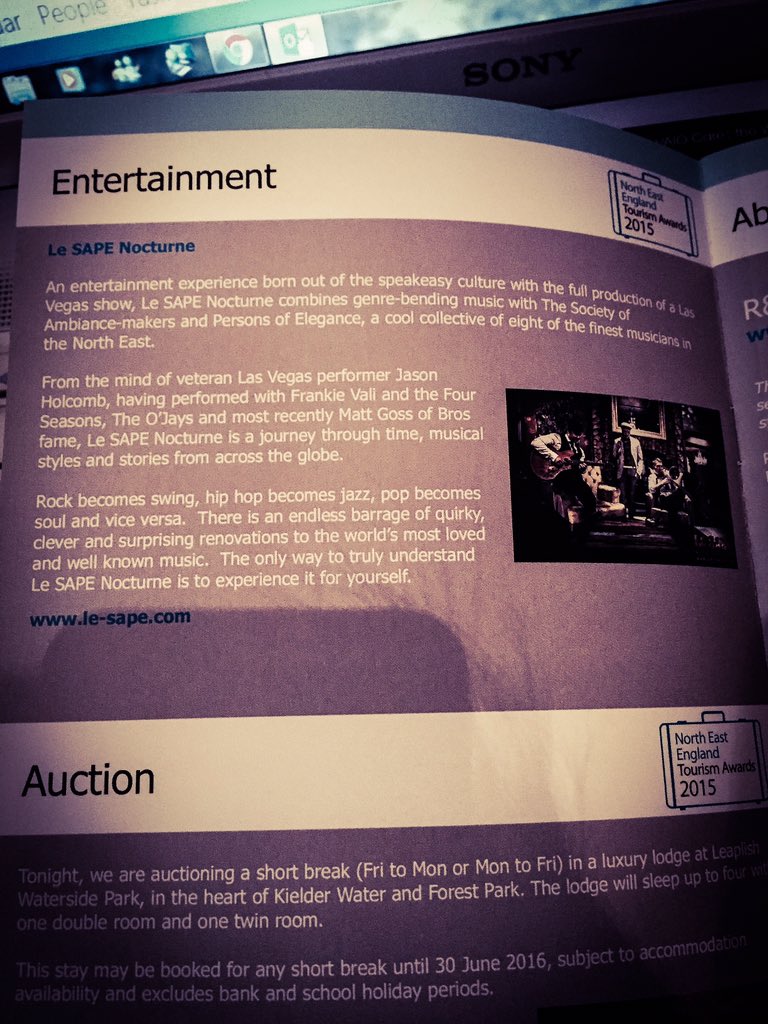 le_SAPE_online's tweet photo. The program from last night's North East England Tourism Awards #NEETA2015 https://t.co/PmFpGsmSFQ