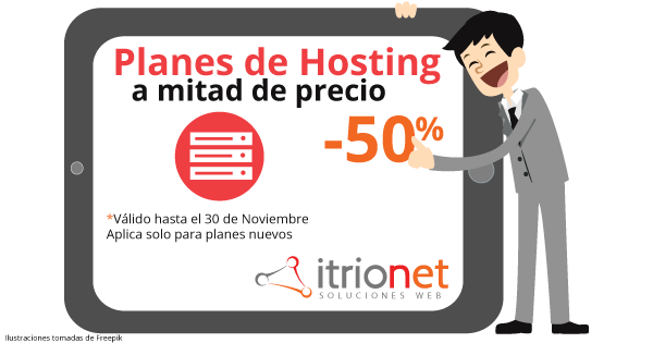 ItrioNetcom's tweet image. Esta semana los planes de hosting nuevos tienen el 50% de descuento. Solicita tu plan ahora mismo! #ViernesNegro