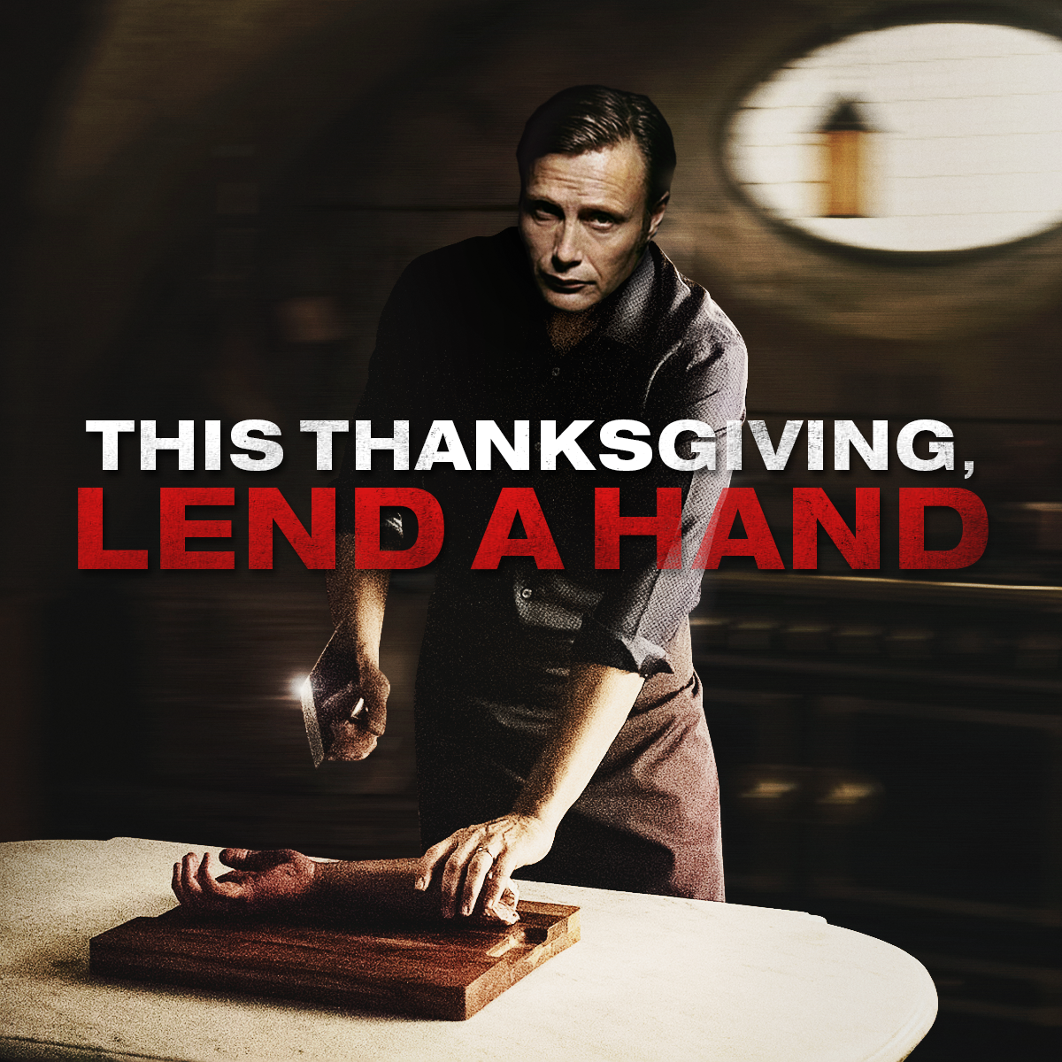 NBCHannibal's tweet photo. Have a friend for dinner this #Thanksgiving. #Hannibal https://t.co/MpecKoeId3