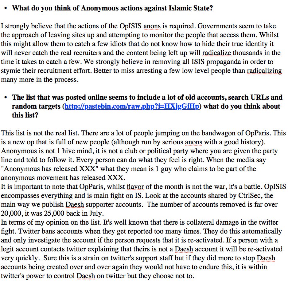 TorReaper's tweet image. PPL Been asking for my BBC interview in larger text, here you go! #GhostSec #OpISIS #FalseReporting @BBCNewsbeat