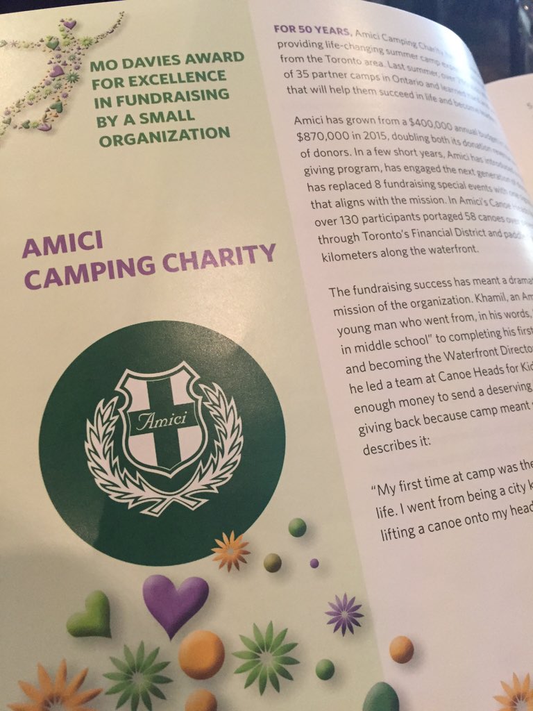 Congratulations <a href="/Amici_Charity/">Amici Children’s Camp Charity</a> on being recognized at #AFPCongress. We love how you share camp with kids!