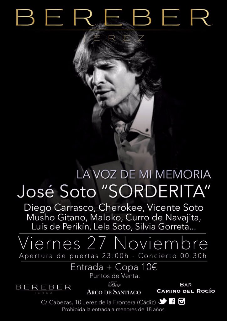 bereber_jerez's tweet photo. Sorteo de entrada doble + acceso a vip primera planta entre los que compartan el cartel!!! https://t.co/2vfN50IpuP