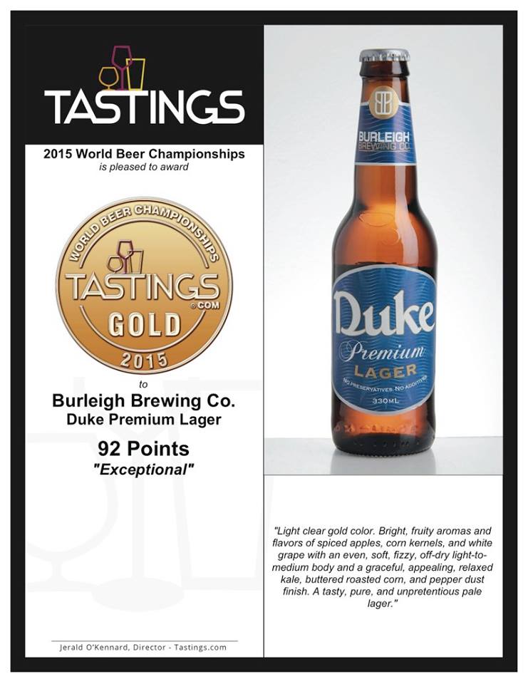 Exceptional #Lager awarded to <a href="/burleighbrewing/">Burleigh Brewing</a> "A tasty, pure, and unpretentious pale lager" ow.ly/V4Lwl
