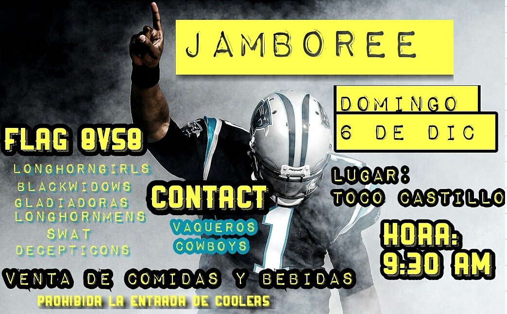 No se pierdan este gran evento de #flag y el partido de contact con los amigos de @Cowboys507