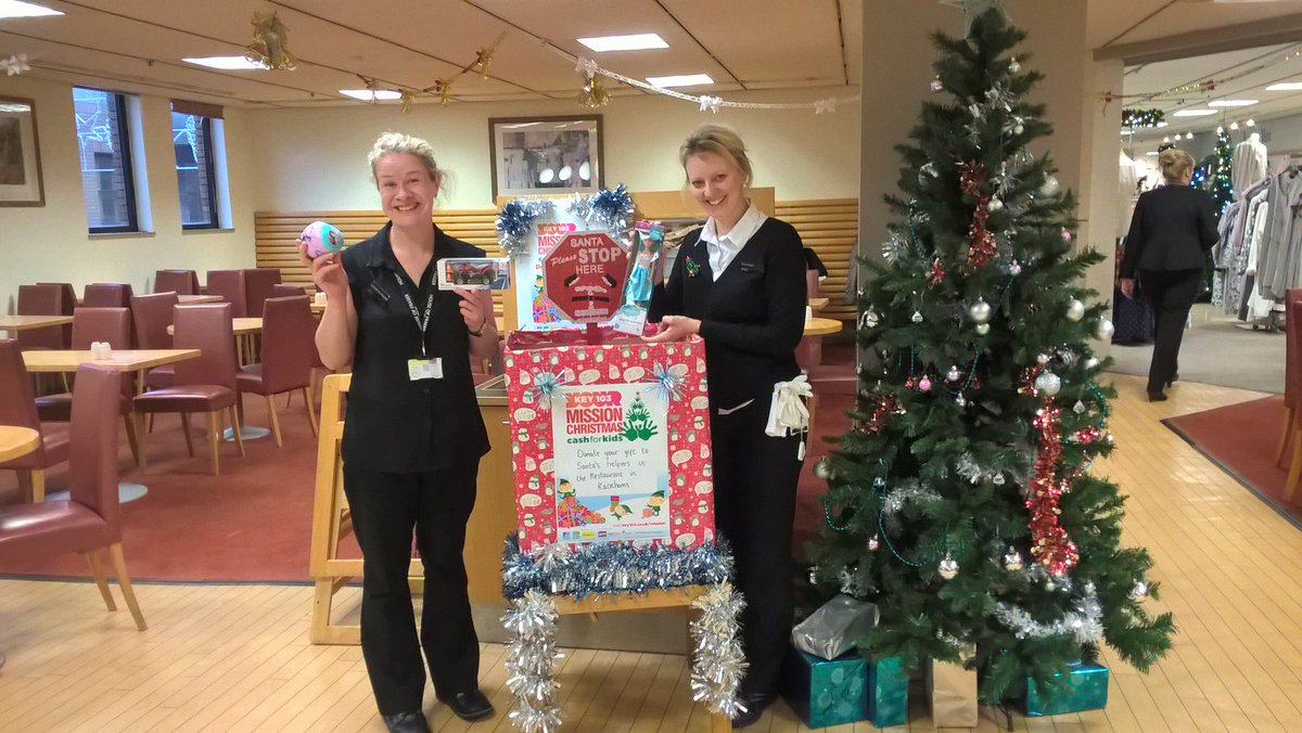 Support <a href="/KEY103/">KEY</a> #MissionChristmas 'Cash for Kids' campaign &amp; drop a gift into The Restaurant at <a href="/houseoffraser/">FRASERS</a>