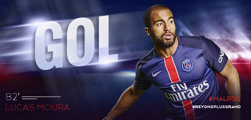 PSGbrasil's tweet photo. GOOOLAรO de @LucasMoura7!!! Brasileiro sofreu falta e cobrou com perfeiรงรฃo! ร seu primeiro gol na Champions! #MALPS https://t.co/ToNjSPp781
