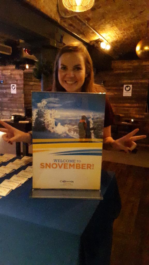 eljwestman's tweet photo. @VisitCA ready to hit #london with our #ski event #snovember #California #dreambig #ski #snowboard https://t.co/bLq2Fp2QWT