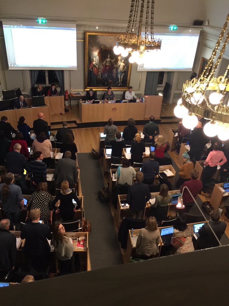 Da var videreføring av UB enstemmig vedtatt! Vi takker for flotte innlegg og at alle partier støtter oss #beby