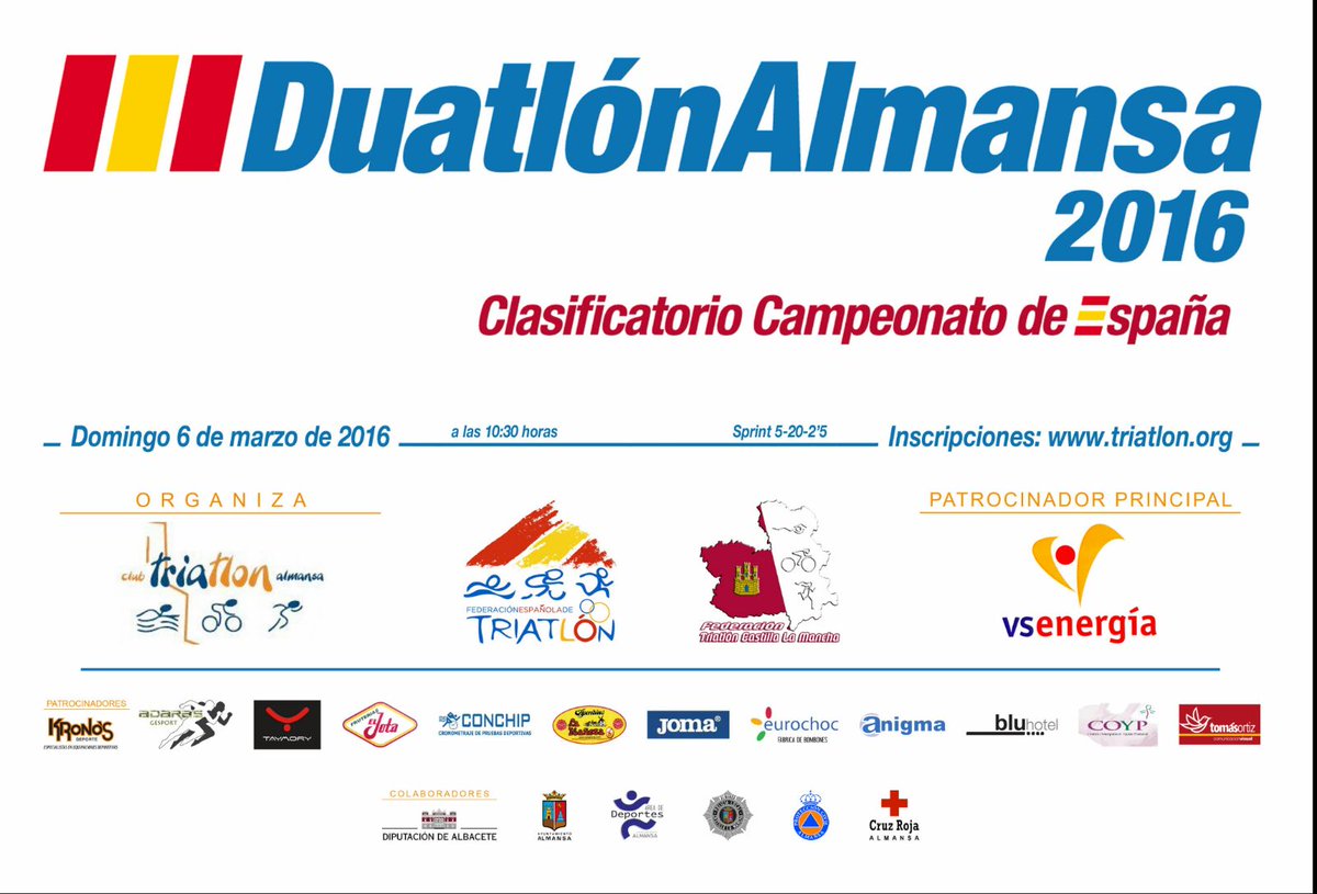 TriatlonAlmansa's tweet photo. Cartel III Duatlon Almansa 2016.
Gracias a Tomas Ortiz. https://t.co/jiUnA3L8ED