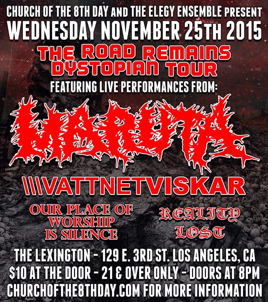 metalassaultLA's tweet photo. Tonight at @theLexingtonBar: @MarutaGrindcore, @VattnetViskar, #OurPlaceOfWorshipIsSilence & #RealityLost, 21+, $10 https://t.co/i4TEjGoBkB