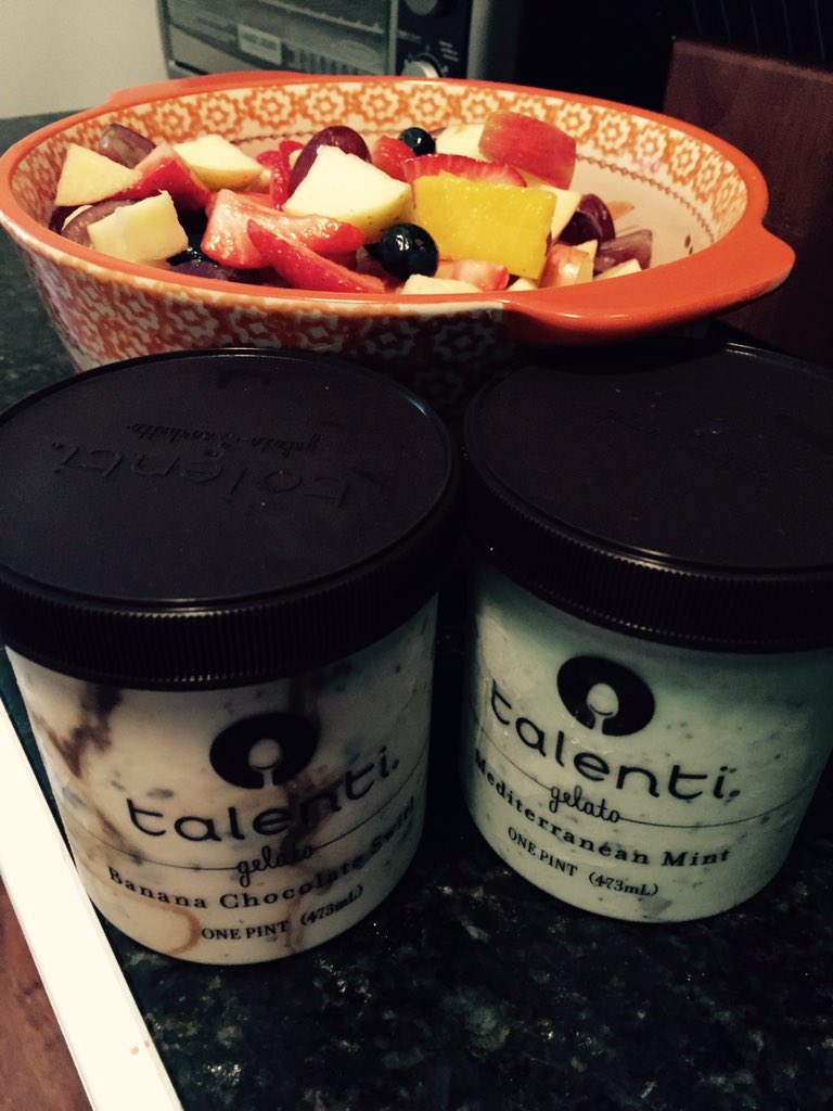 LindsayKandrick's tweet photo. When ya girl is coming to visit but is under the weather u make her fruit salad and buy some gelato @flying_SOSTER_ https://t.co/AHYRqWnKiD