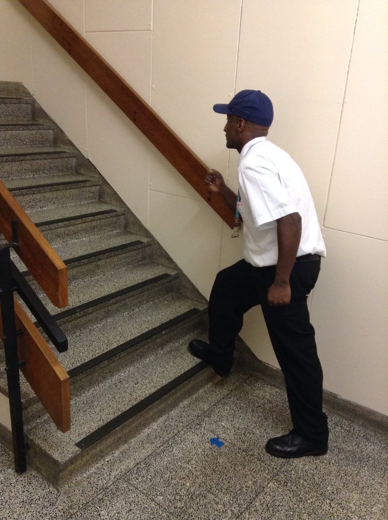 yusuf_yousuf's tweet photo. #theoneshow @BBCOne talking about the benefit of taking stairs. Here's me doing it at work #TowerBlockChallenge https://t.co/wofiSzhrmD