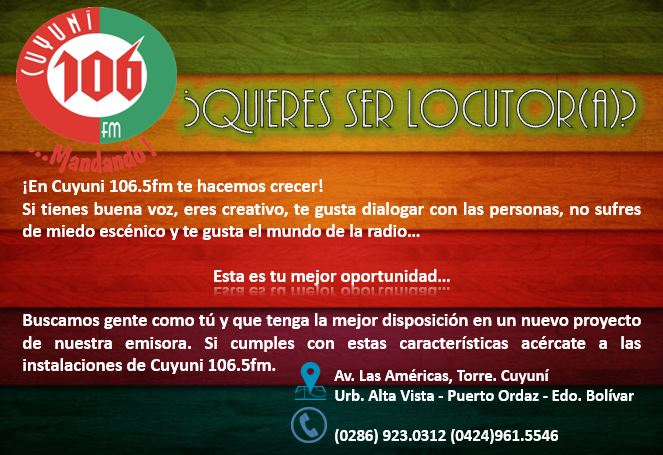 No desaproveches esta excelente oportunidad que brindamos para ti!!!!
Te hacemos crecer como locutor(a)