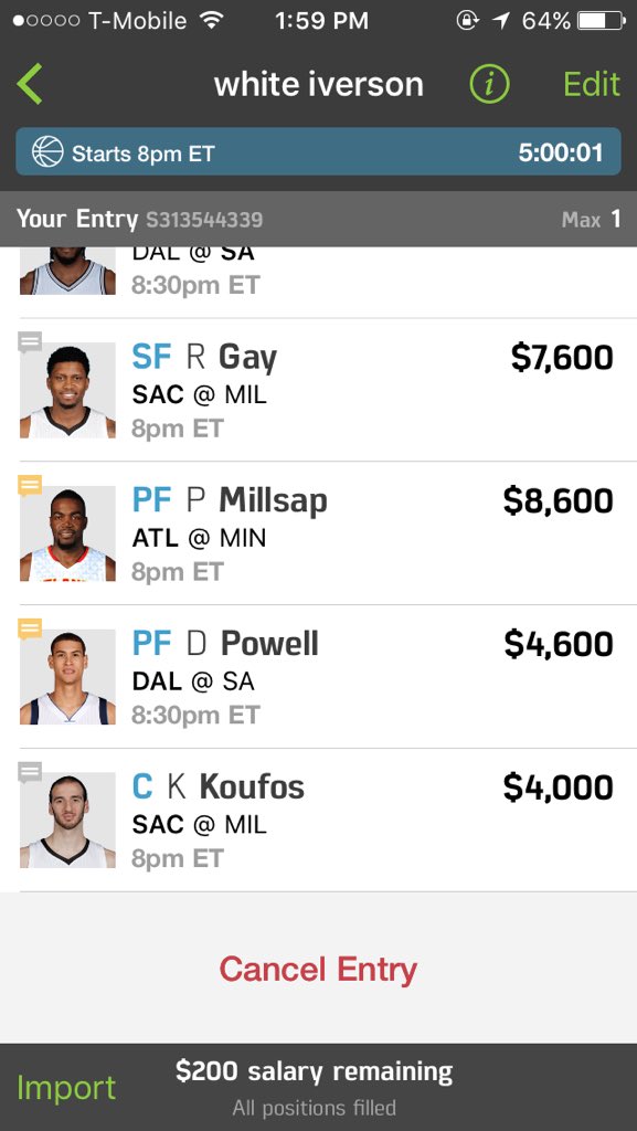 FreeBBCashLineups tweet media