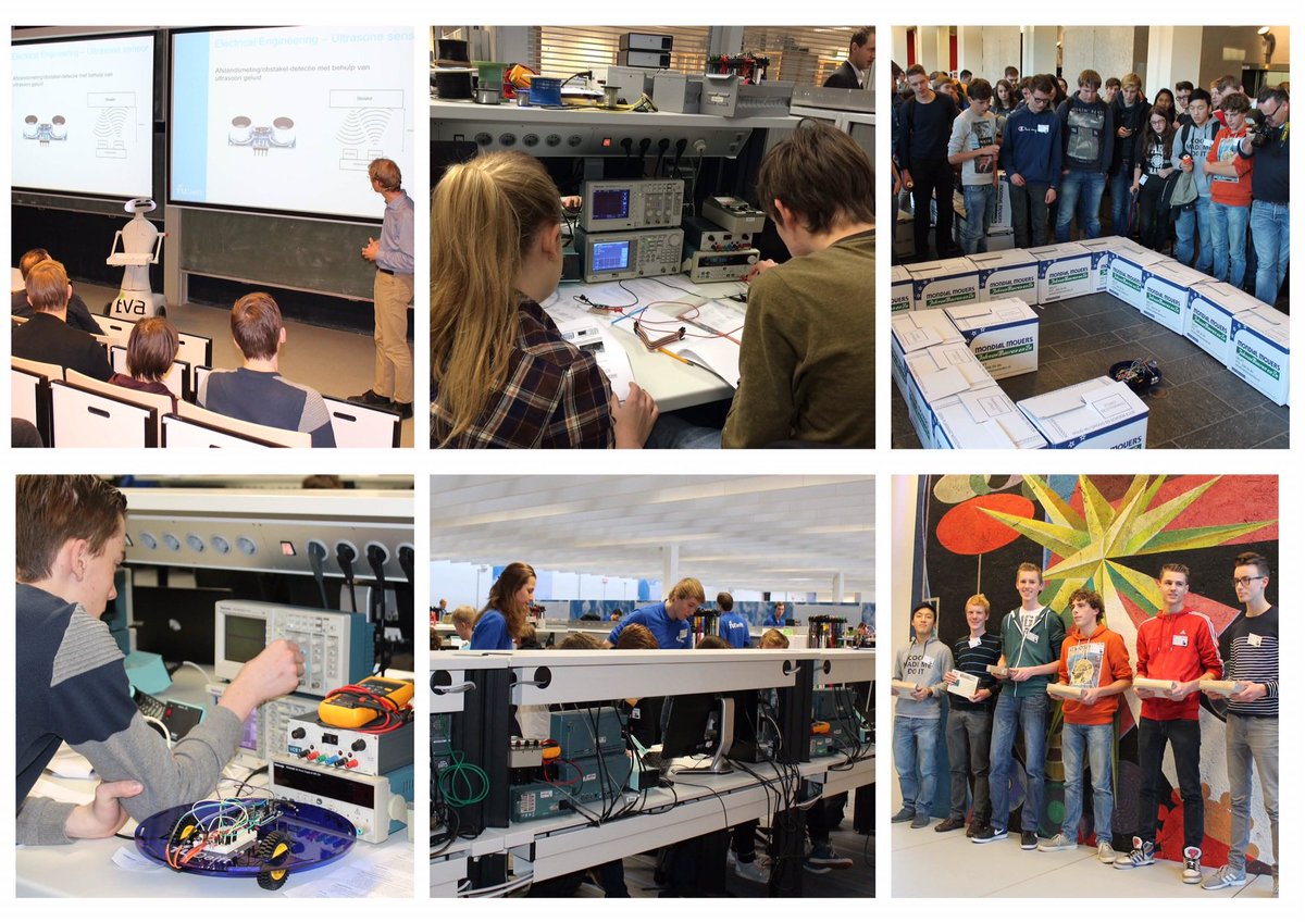 EEMCS_TUD's tweet image. Be an Engineer: enthousiaste scholieren &amp;amp; robots die met succes ontsnappen.Het was &apos;n geslaagde dag!#EEMCS @tudelft
