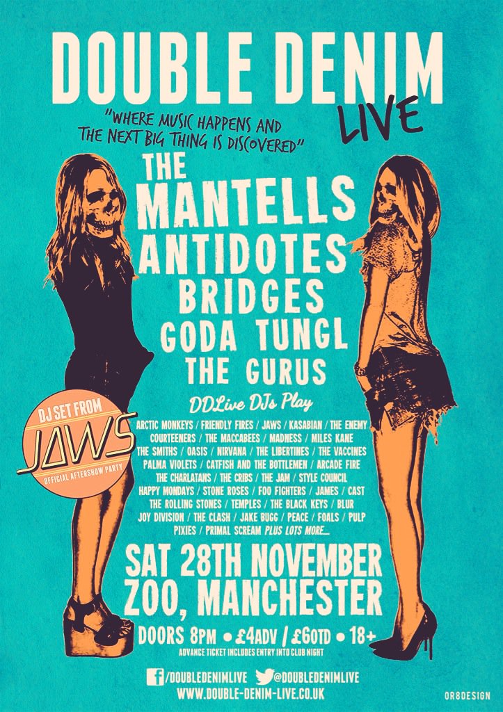 DDL Manchester SAT 28th Nov <a href="/PubZoo/">Georgie’s Pub & Zoo</a> <a href="/TheMantells/">The Mantells</a> <a href="/bridgesuk/">Colin Links</a> @goda_tungl <a href="/weareantidotes/">Antidotes</a> The Gurus + JAWS DJ Set