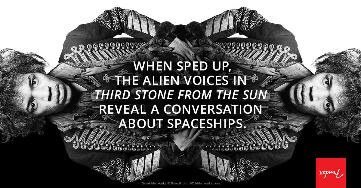 Fender's tweet photo. Jimi's music contained many secrets, incl. this conversation between
Jimi & his manager. #HendrixWeek #AlterYourAxis https://t.co/lkGhUWZ41X