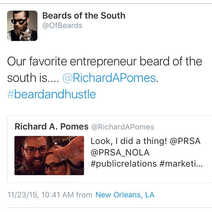 AlexPomes's tweet photo. Quite the honor. #beardsofthesouth #dicksgiving #dicksgiving2015 @OfBeards https://t.co/y4ecMjUbpR