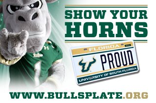 USouthFlorida's tweet photo. Get your #USF Bulls license plate for less! We’ll cover initial specialty license plate fee! https://t.co/wFBBbvXg8c https://t.co/9buYSqDSSD