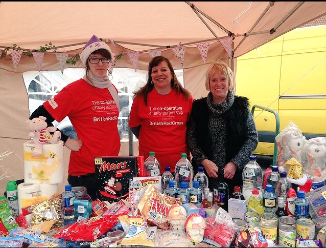 Bawtry Co-op Food tombola stand raising funds for British Red Cross...Over £300 raised and still counting.
