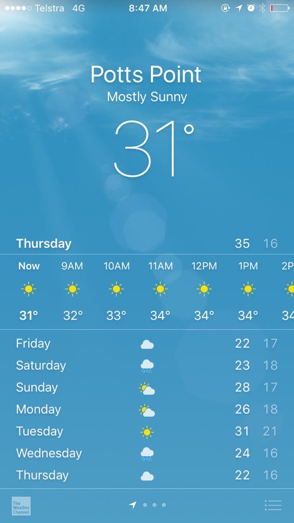 NickyWill100's tweet image. 9am. Show me yours Sydney #SydneySpring (88F)