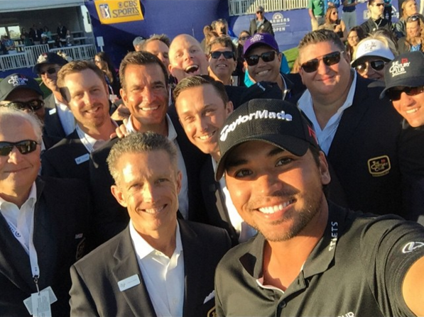 seeyouattorrey's tweet photo. #FBF to this awesome selfie #FIO15 Champ @JDayGolf took with our Century Club members last year on the 18th green! https://t.co/jOa7NCH71d