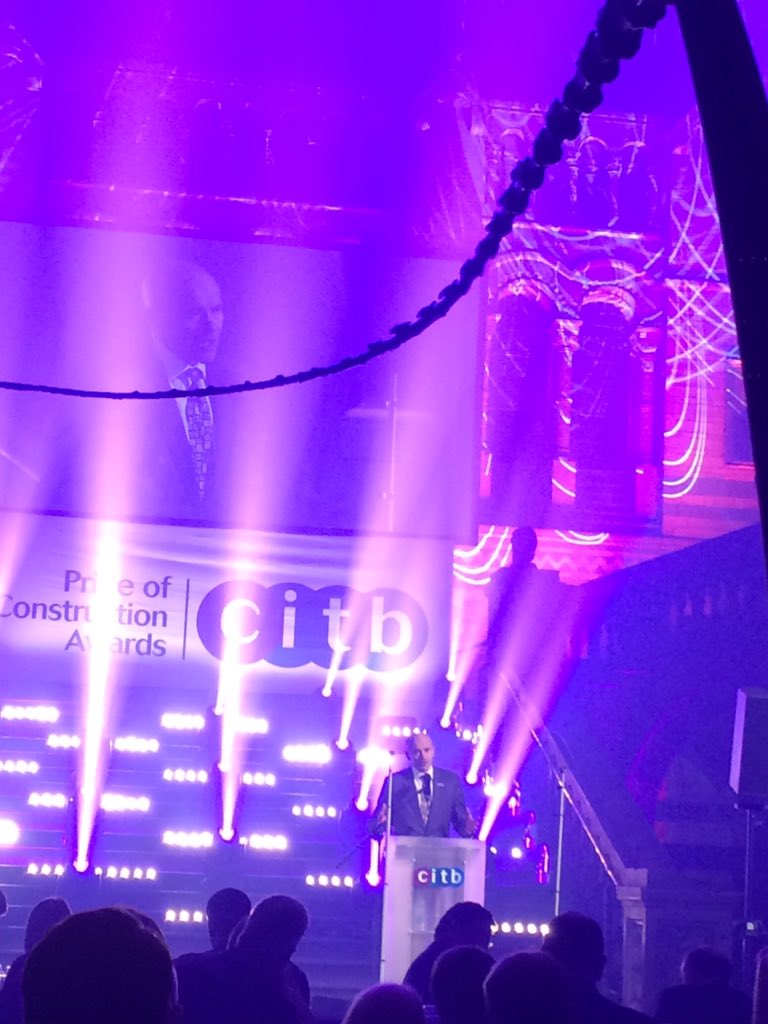nfbuilders's tweet photo. Adrian Belton takes an impressive stage &amp; urges "let's inspire the next generation to join our industry" #POCawards https://t.co/tBxcxqQmIX