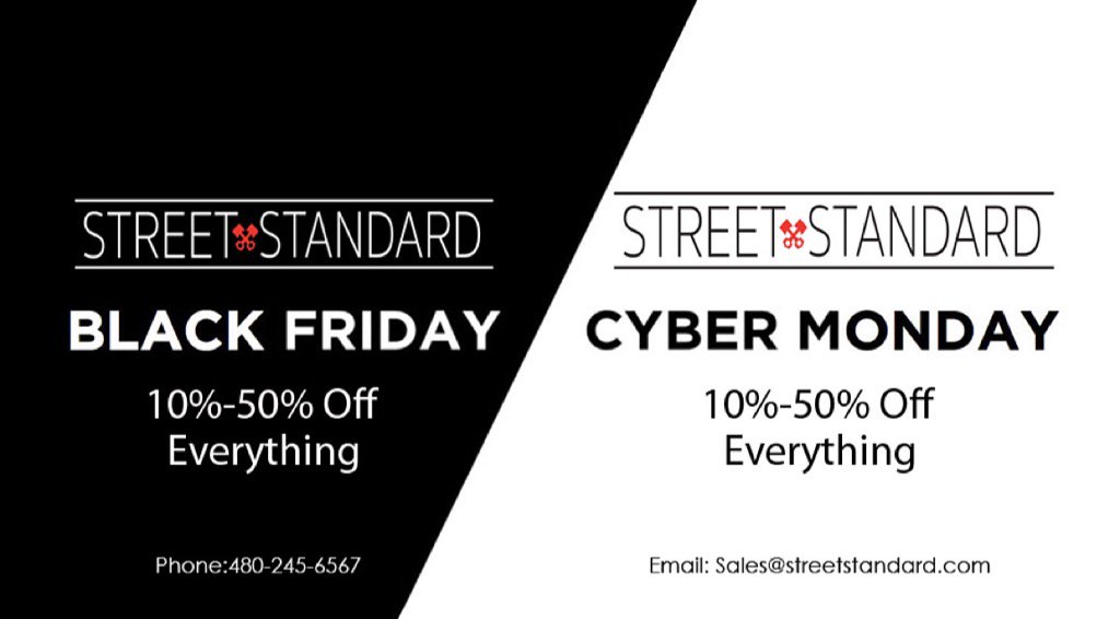streetstandard's tweet photo. You chose your Black Friday sales! Email us at sales@streetstandard.com with the parts list you're looking for! https://t.co/k8qxs3NRSM