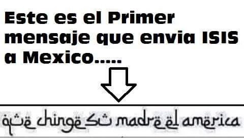 BullyingFutbol's tweet photo. El primer mensaje es claro #IsisEnMexico https://t.co/oVq01wibnZ