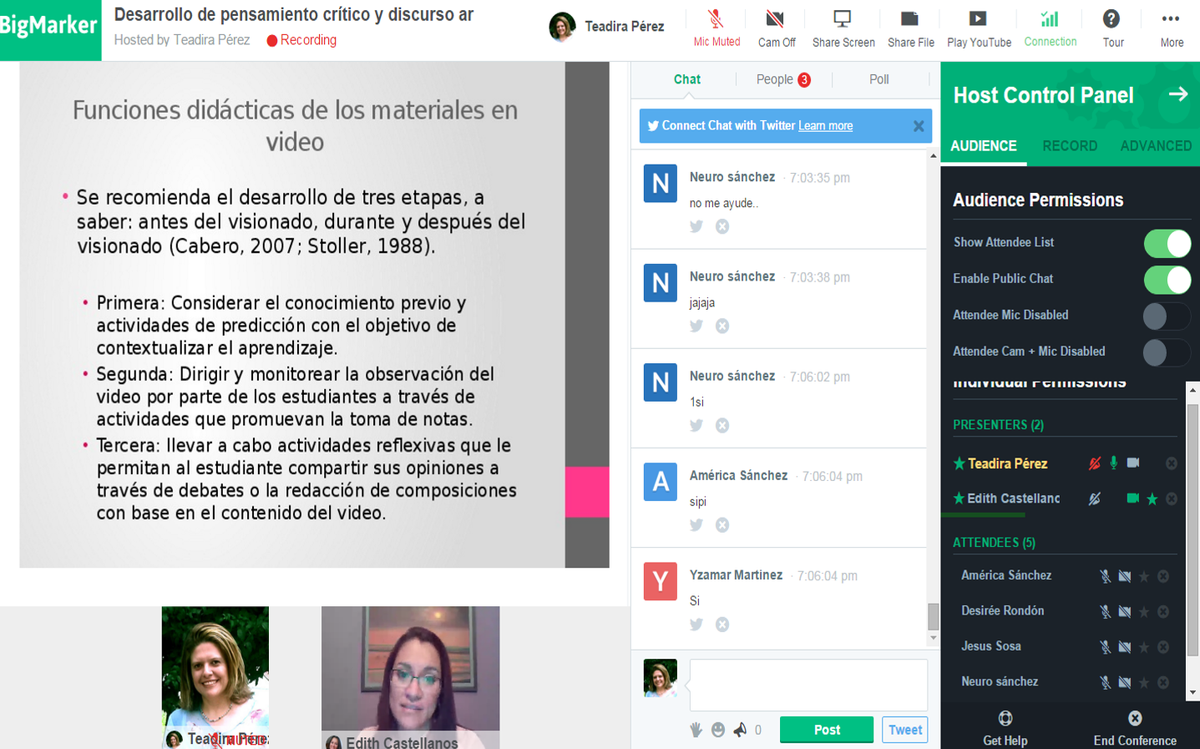 teadira's tweet photo. Webinar: desarrollo pensamiento crítico y discurso argumentativo en inglés a través del vídeo #MEALE #ULA https://t.co/0y5s6JN63z