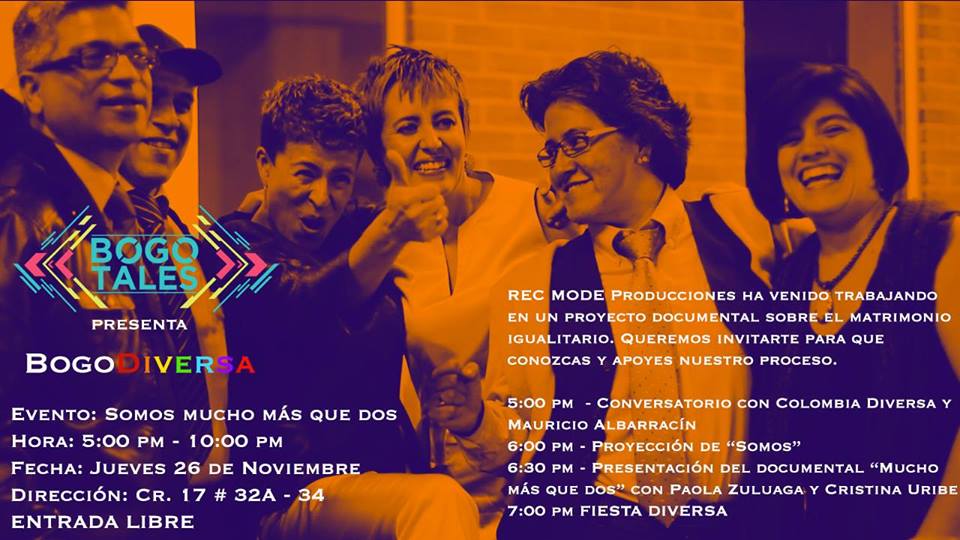 recmodeproud's tweet photo. @esferapublica Conversatorio y documental sobre #MatrimonioIgualitario en #Colombia. Bienvenidísim@s! https://t.co/RchLcyLta4