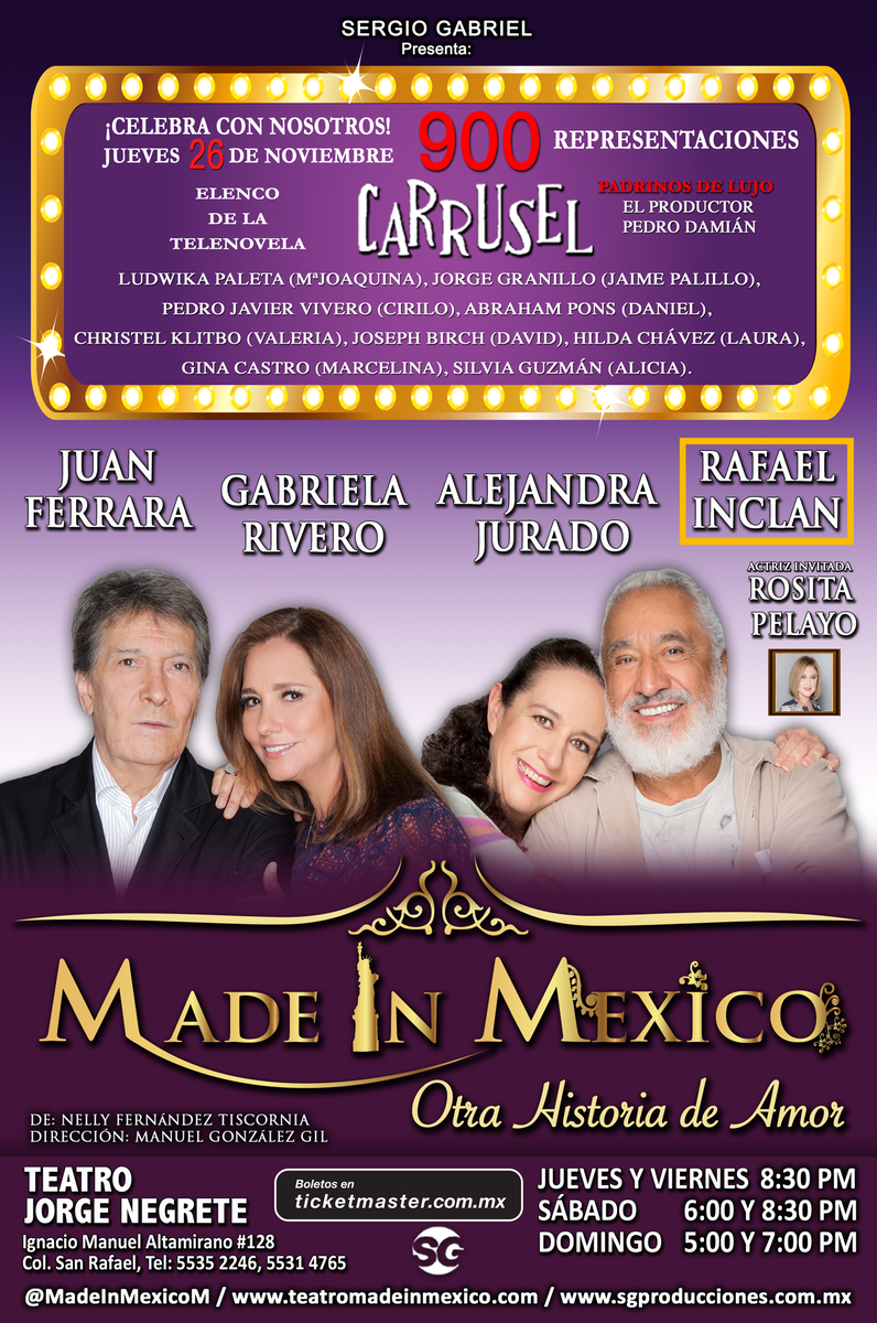 MadeInMexicoM's tweet photo. #MadeInMéxico llega a 900 representaciones, celebra con nosotros MAÑANA en el #TeatroJorgeNegrete, ¡te esperamos! https://t.co/C2Usxf63QN